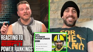Pat McAfee & Aaron Rodgers Talk ESPN Ranking Packers #2 In The NFL