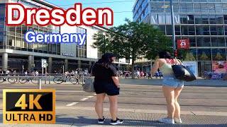 Dresden Germany 🇩🇪 - July 2022 - 4K-60fps the Best, Walking Tour (▶️11min) Prager Straße Dresden