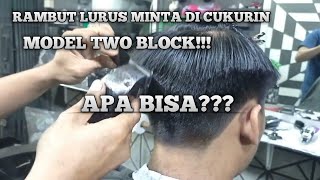 TEKNIK CUKUR TWO BLOCK RAMBUT LURUS//two block haircut tutorial