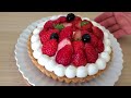 【レンジで簡単】いちごタルトの作り方☆オーブン不要で焼かない！クリスマスにぴったり♪【no bake strawberry tart】