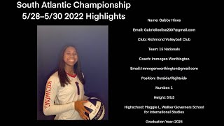 Gabby Hines- 2022 South Atlantic Championship Highlights