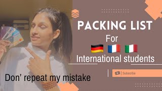 Things to pack for Germany, France and Italy | Study abroad packing list