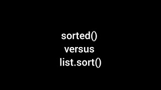 Sorted() VS Sort() #Python #Shorts