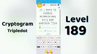 Cryptogram Tripledo Level 189 Solutions 🧩 | Logic Puzzle Game | Mini Boss