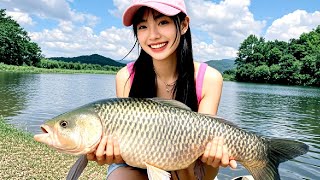 美女30分鐘不到，再次釣出百斤巨物，打破個人紀錄#釣魚#巨物#戶外運動