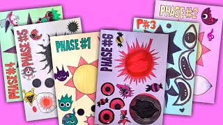 [PaperDIY] Phase 1 vs Phase 2 vs Phase 3 vs Phase 4 vs Phase 5- Sprunki Sticker Book - Mr SUN HORROR