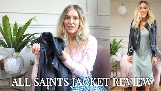 ALL SAINTS BALFERN JACKET REVIEW \u0026 STYLING 2021 - ALL SAINTS LEATHER JACKET SIZING