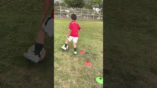 【小学生ドリトレ】マーカー可変ドリブル「インチョンチョン×ダブルタッチ」 #football