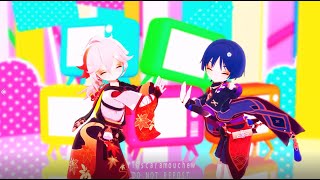 [Genshin Impact MMD]Happy Synthesizer[kazuscara(baby ver.)[Kazuha,Scaramouche]