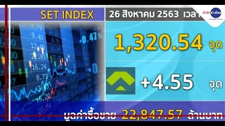 ตลาดหุ้นไทยช่วงเที่ยง +4.55 จุด