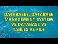 Databases: database management system vs database vs tables vs file (2 Solutions!!)