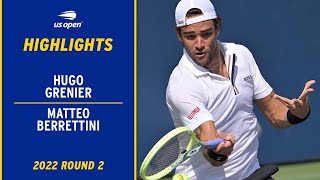 Hugo Grenier vs. Matteo Berrettini Highlights | 2022 US Open Round 2