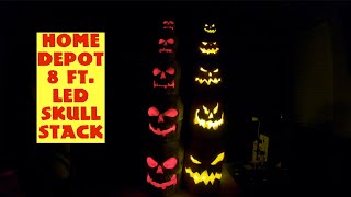 Home Depot 8 ft. Giant Sized LED Skull Stack Halloween Prop Decor Home Accents Holiday