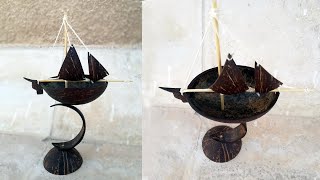 Coconut Shell Sail Boat || Coconut Shell Craft Ideas - DIY