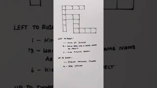 Crossword puzzle/ easy and simple