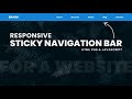 Responsive Sticky Navigation Menu Bar | For a Website - Using HTML, CSS & Javascript