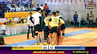 SAHYADRI SHILEDAR  VS  M.M.LION  // DAY 2 //