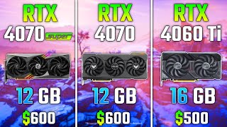 RTX 4070 SUPER vs RTX 4070 vs RTX 4060 Ti | Test in 7 Games