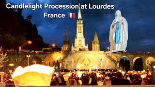 Candlelight night at Our Lady of Lourdes in France #india#Pilgrimage#Catholic#travel @yaatrawithash