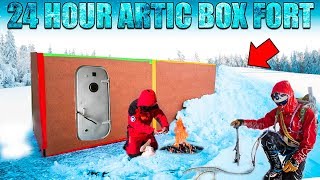 24 HOUR ARTIC BOX FORT CHALLENGE!! 📦❄️ -20 Degrees, Snow Fort & More!