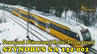 Szynobus SA 132-002 Pesa. Przejazd Pierwszej Kolei Prywatnej. PCC Rail Szczakowa. Śląsk.