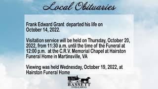 Obits for October 20, 2022