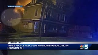 Three people rescued from burning building in Lebanon, NH