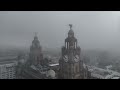 major liverpool and blackpool landmarks england is shrouded in fog