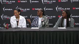 WNBA Players Correct Reporters TWICE On Their Names After Finals Game 1 | LV Aces vs Connecticut Sun