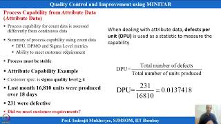 Lecture 15: Process Capability for Attribute data #swayamprabha