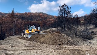 Liebherr 746 ile yanık saha yol yapımı #dozers #heavyequipment