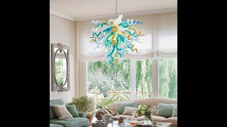 Chihuly Style Chandelier Hand Blown Art Glass~#modernlighting #modernlights  #chihuly #artglass