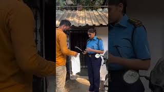 Sai tamhankar as a security guard #saitamhankar