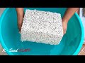 ASMR Satisfying White Cement Gritty Stones Crumble in Water 316