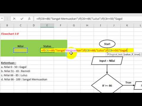 Cara Membuat Flowchart Di Excel [ 3 IF Dan Implementasi Rumus ] - YouTube