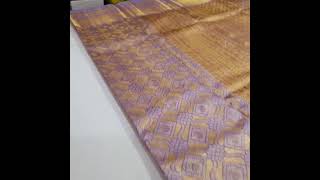 Beautiful light violet and gold color pure kanchipuram Handloom silk bridal saree 💕 💕