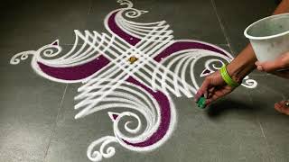 Aani maadham 5*1 padi kolam designs| Simple muggulu designs| easy rangoli designs