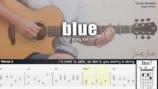 blue - yung kai | Fingerstyle Guitar | TAB + Chords