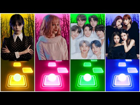 MIÉRCOLES vs EMMA MYERS vs BTS vs BLACKPINK Tiles Hop EDM Rush