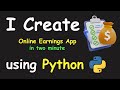I CREATE ONLINE EARNINGS APP IN 2 MIN USING PYTHON & LEARN PYTHON BY BUILDING SIMPLE PROJECTS