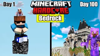 I survive 100 days on Bedrock only world In Minecraft