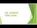 SQL Server Numeric Functions with Examples | Complete SQL Tutorial