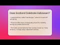 does scotland celebrate halloween the horror reel