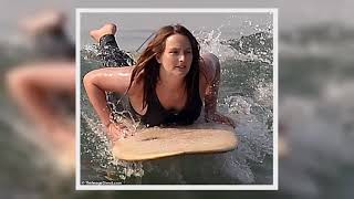 Leighton Meester unveils her post-baby body as she shows off her impressive surfing skills in Malibu