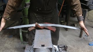 Forging a 864 layer pattern welded Viking sword, part 2, heat treatment