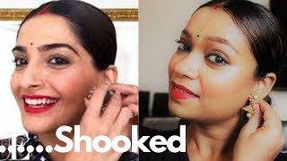 I FOLLOWED SONAM KAPOOR’S VOGUE MAKEUP TUTORIAL ’90s Bollywood Beauty! SHooked! Her Beauty Secrets!