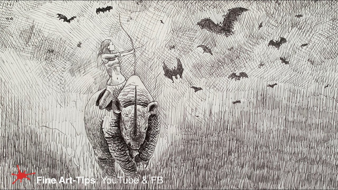 How To Draw A Surreal Scene With Ink Timelapse Youtube