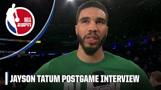Jayson Tatum credits Celtics for ‘respecting each other’s space’ after win vs. NY | NBA on ESPN