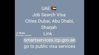 Job Seeker Visa UAE . Link . smart services.icp.gov.ae ,