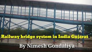 Indian Railway bridge system in Gujarat (vansjaliya railway station)